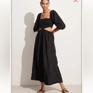 Faithful the Brand Nadiva Midi Dress in Black